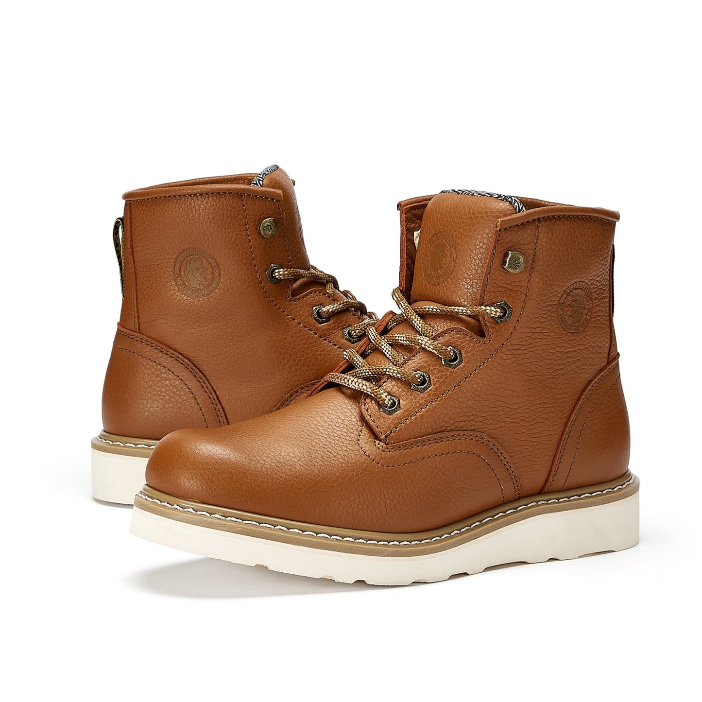 ROCKROOSTER Roberta Men's Safety Water Resistant Tan Leather Wedge