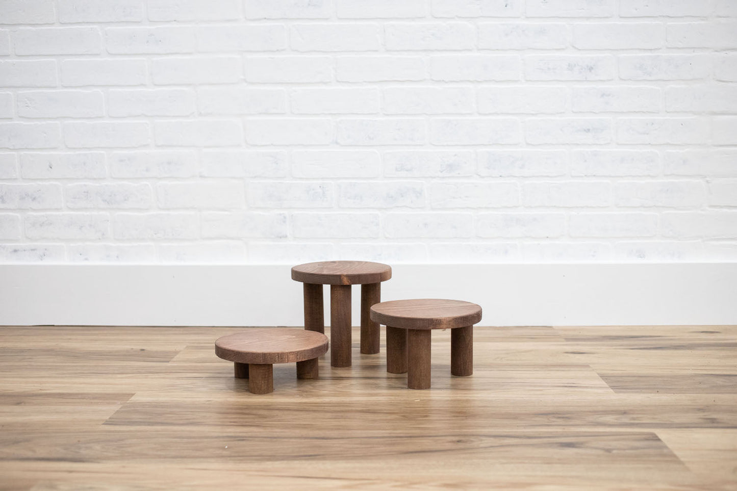 Pedestal Plant Stands, Set of 3 Wood Risers