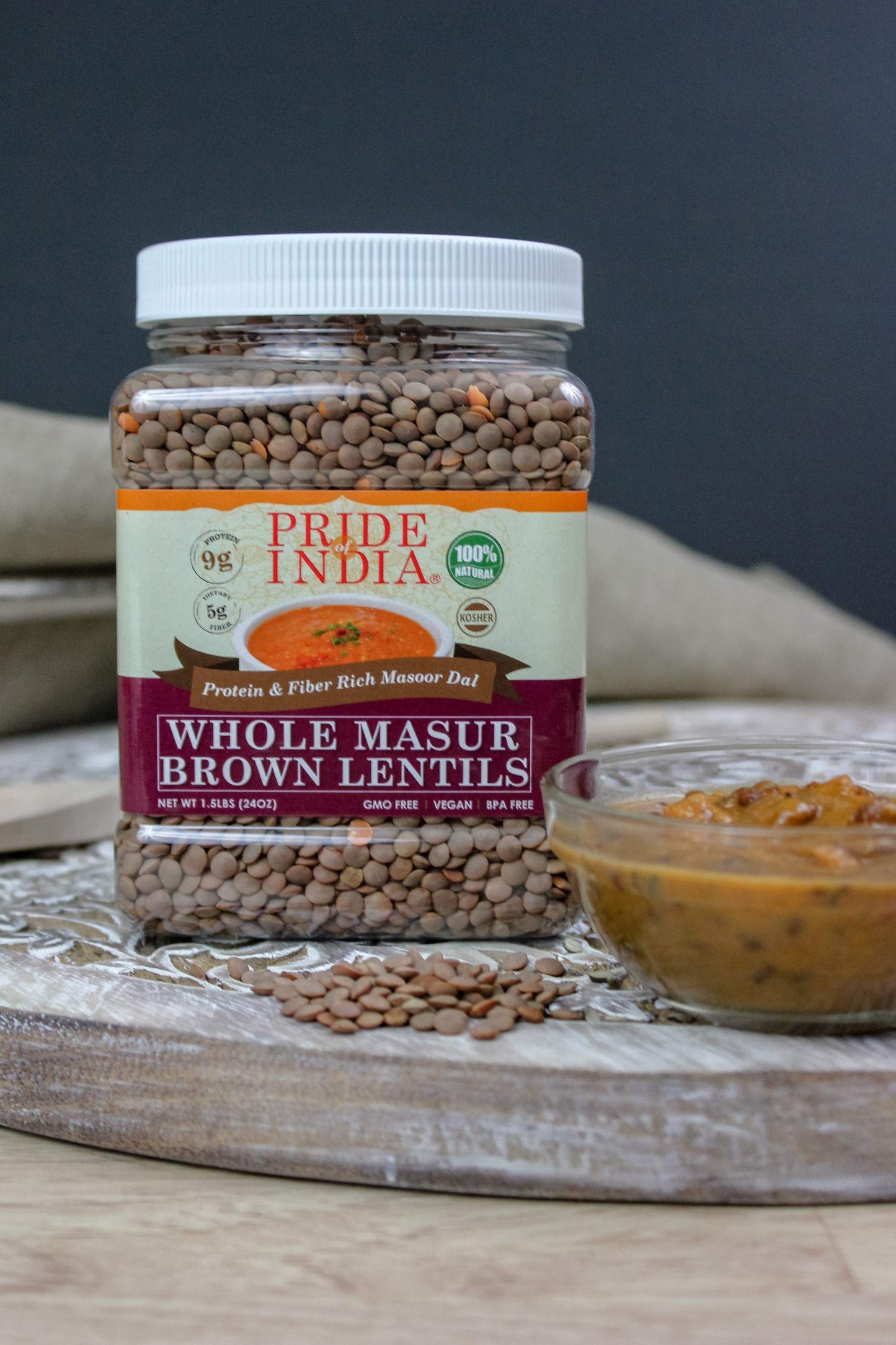 Indian Whole Brown Crimson Lentils - Protein & Fiber Rich Masoor Whole