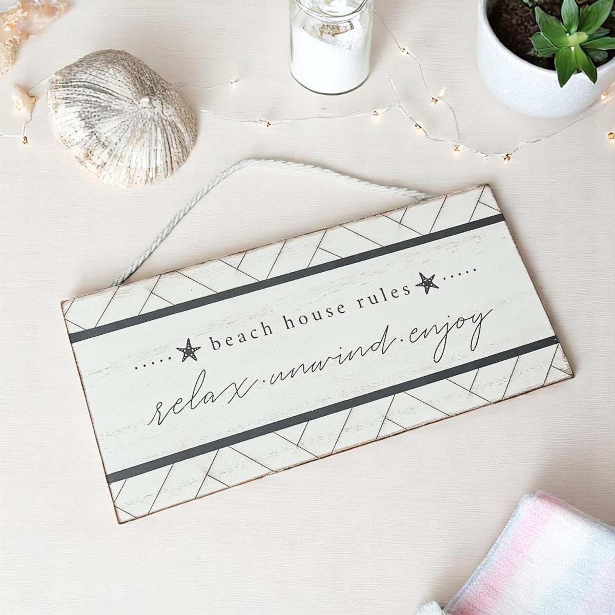 Beach House Rules Hanging Decor