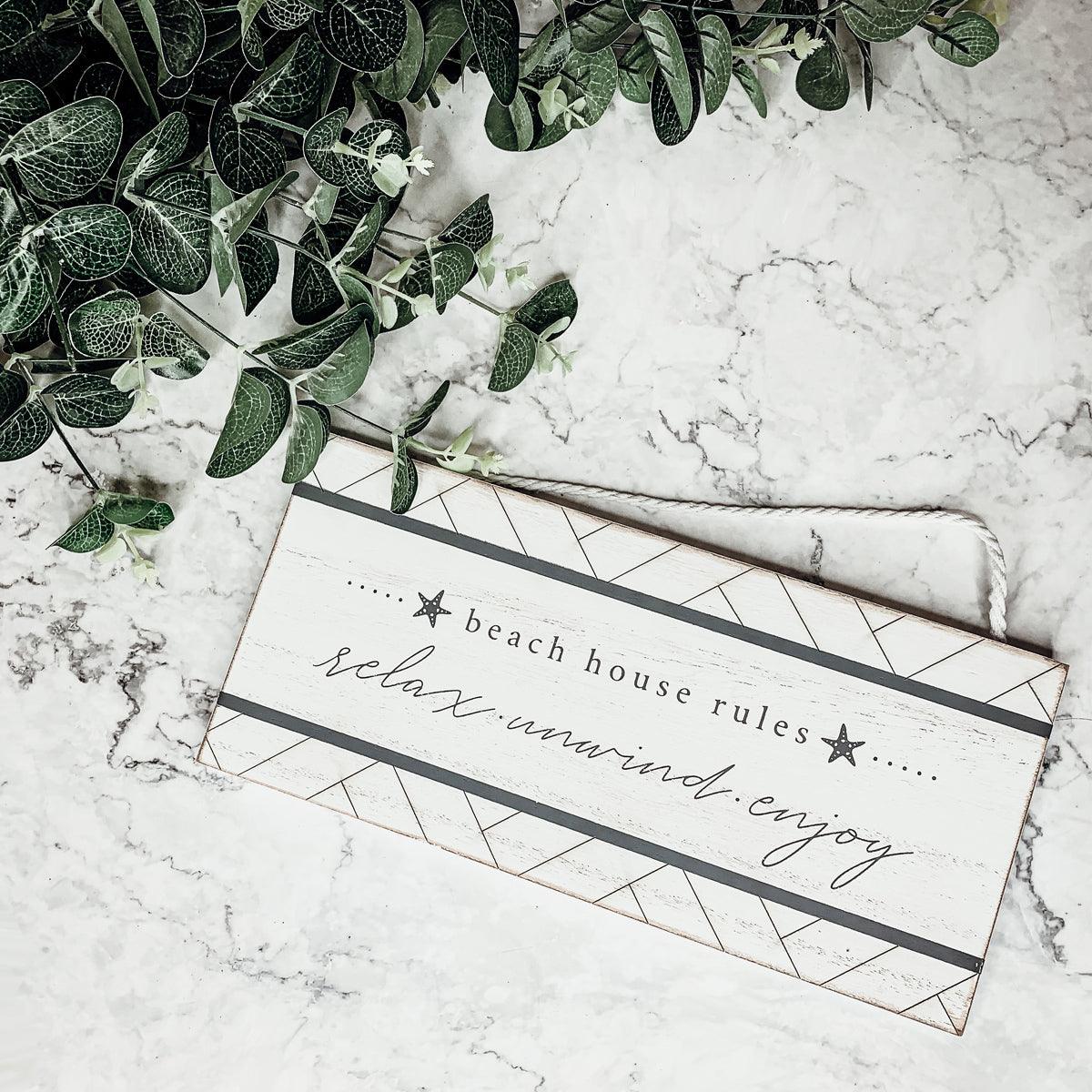 Beach House Rules Hanging Decor
