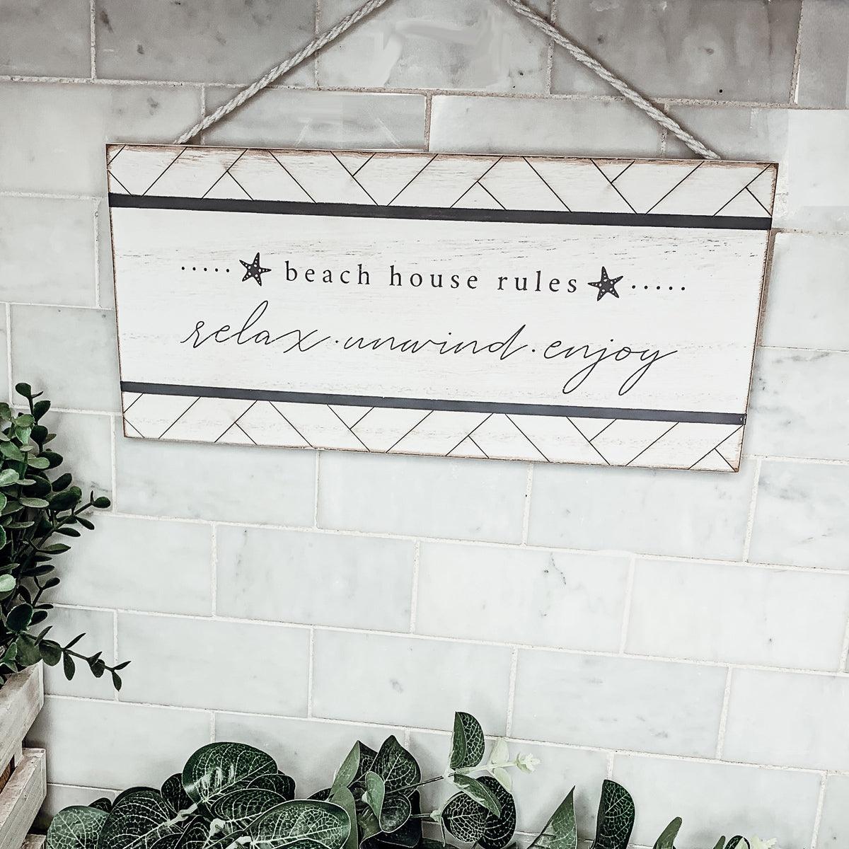 Beach House Rules Hanging Decor
