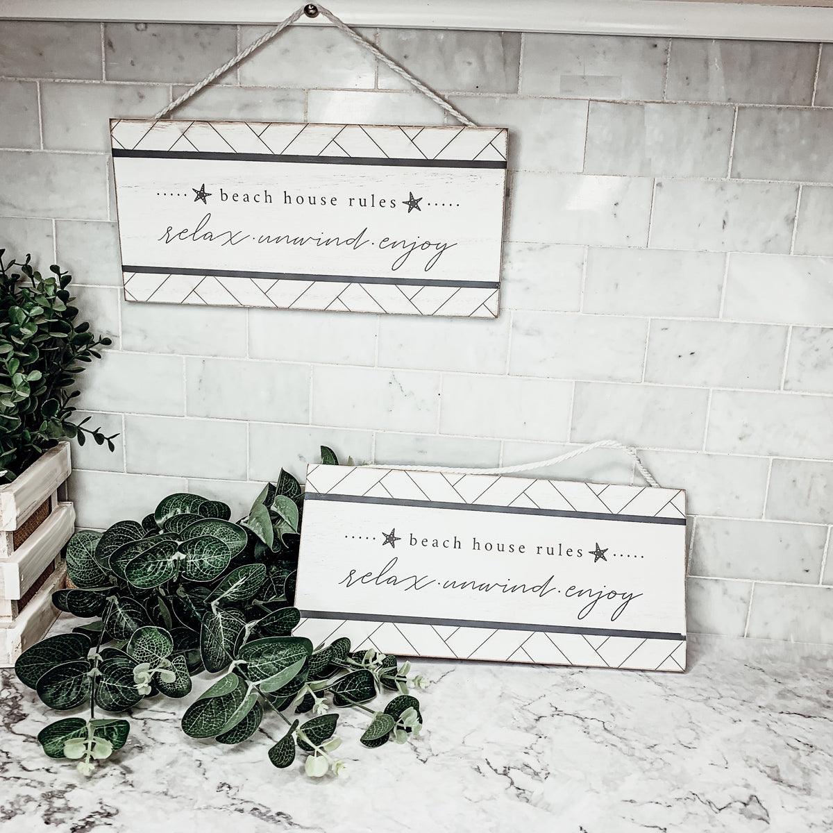 Beach House Rules Hanging Decor