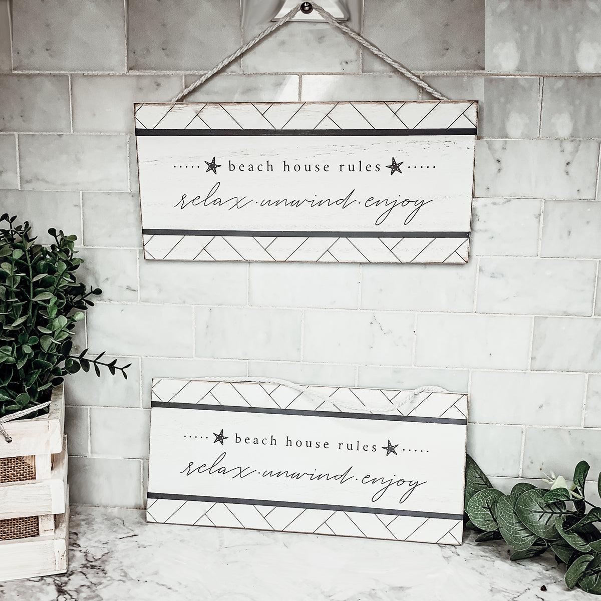 Beach House Rules Hanging Decor