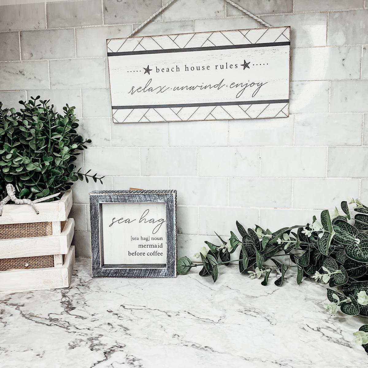 Beach House Rules Hanging Decor
