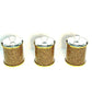 Exquisite Three Glass Canister Set, Gold Crushed Diamond Glass