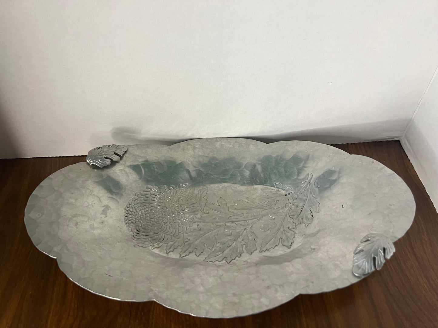 Continental Hall Mark Hand Wrought Aluminum Chrysanthemum Tray #572 50
