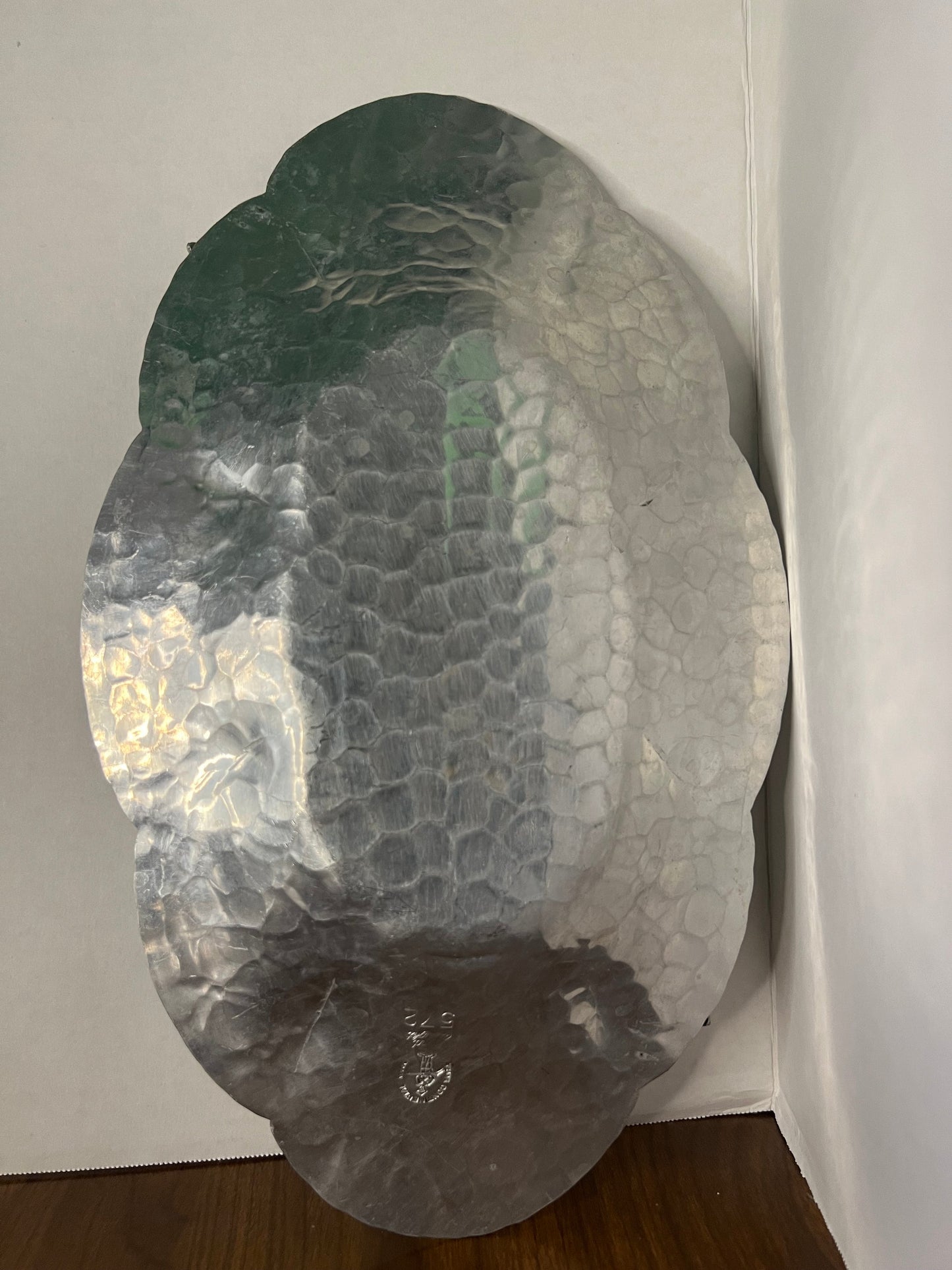 Continental Hall Mark Hand Wrought Aluminum Chrysanthemum Tray #572 50