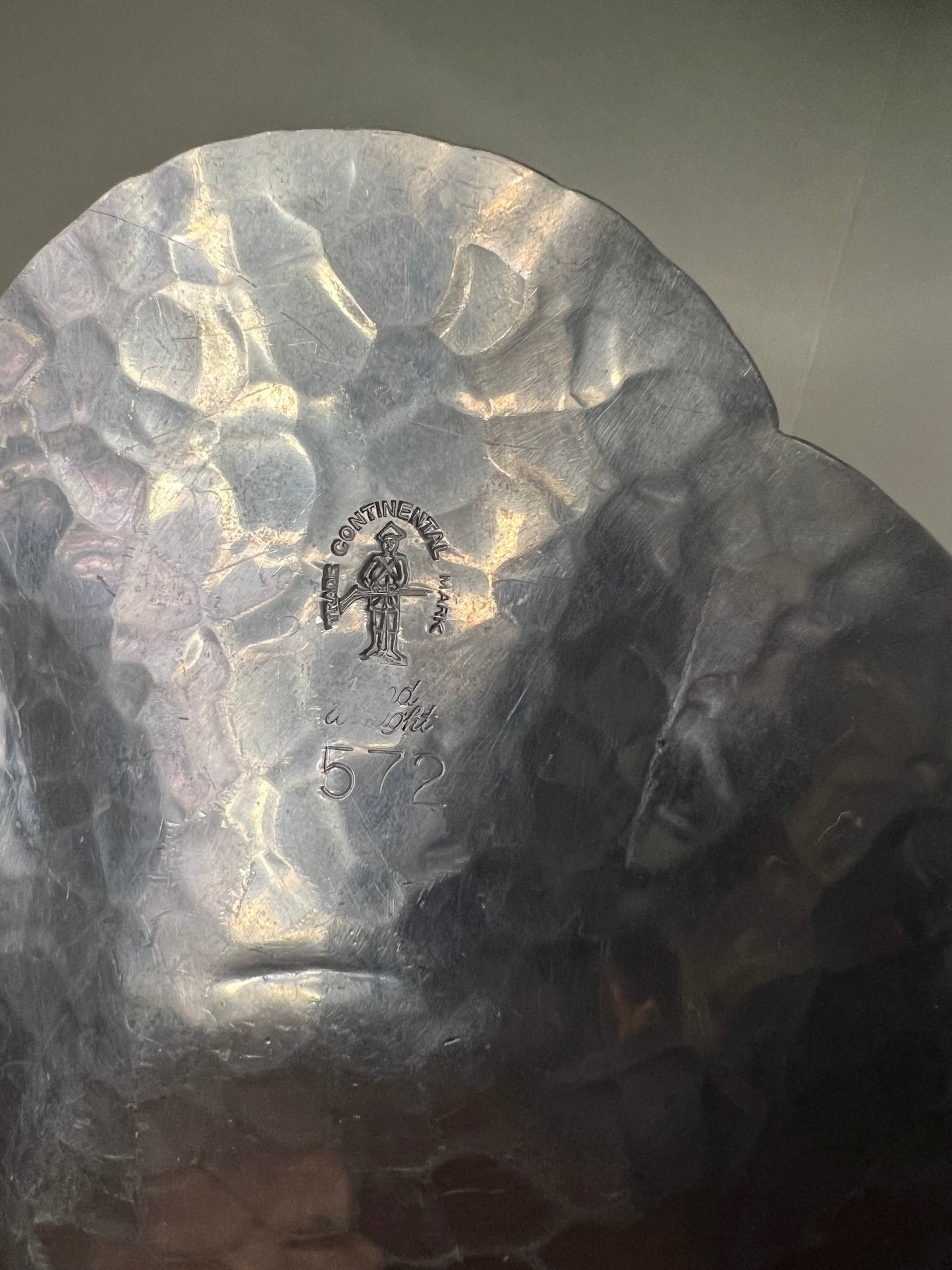 Continental Hall Mark Hand Wrought Aluminum Chrysanthemum Tray #572 50