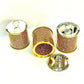 Exquisite Three Glass Canister Set, Gold Crushed Diamond Glass