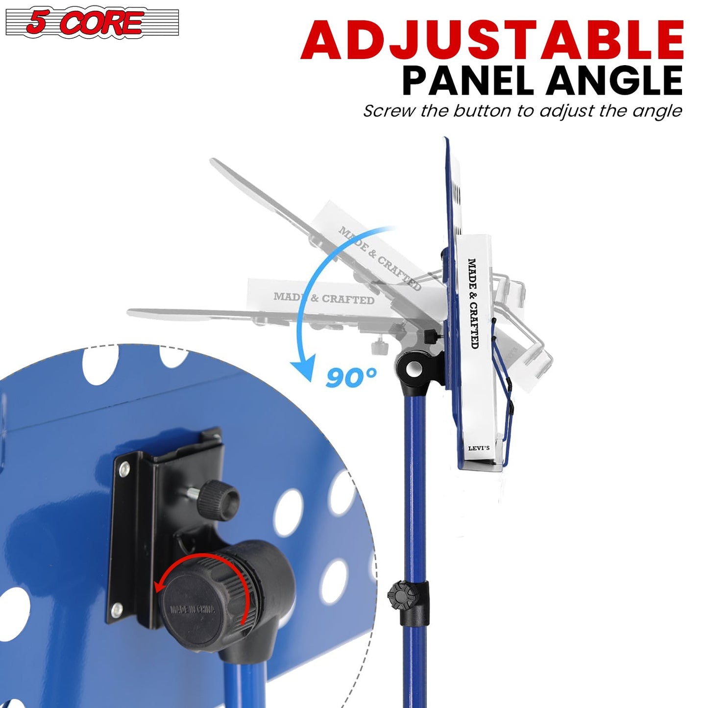 5Core Music Stand For Sheet Music Portable Tripod Adjustable Folding
