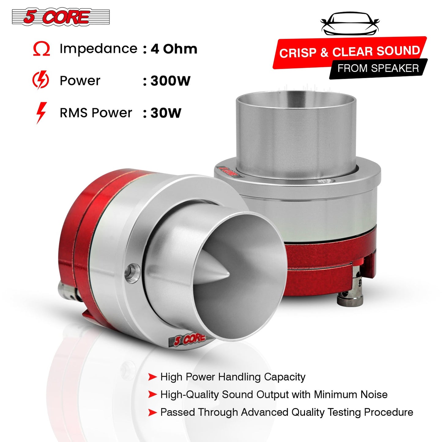 5Core 3.5 Inch Tweeters 60W Max 30W RMS 25.4mm Voice Coil Super