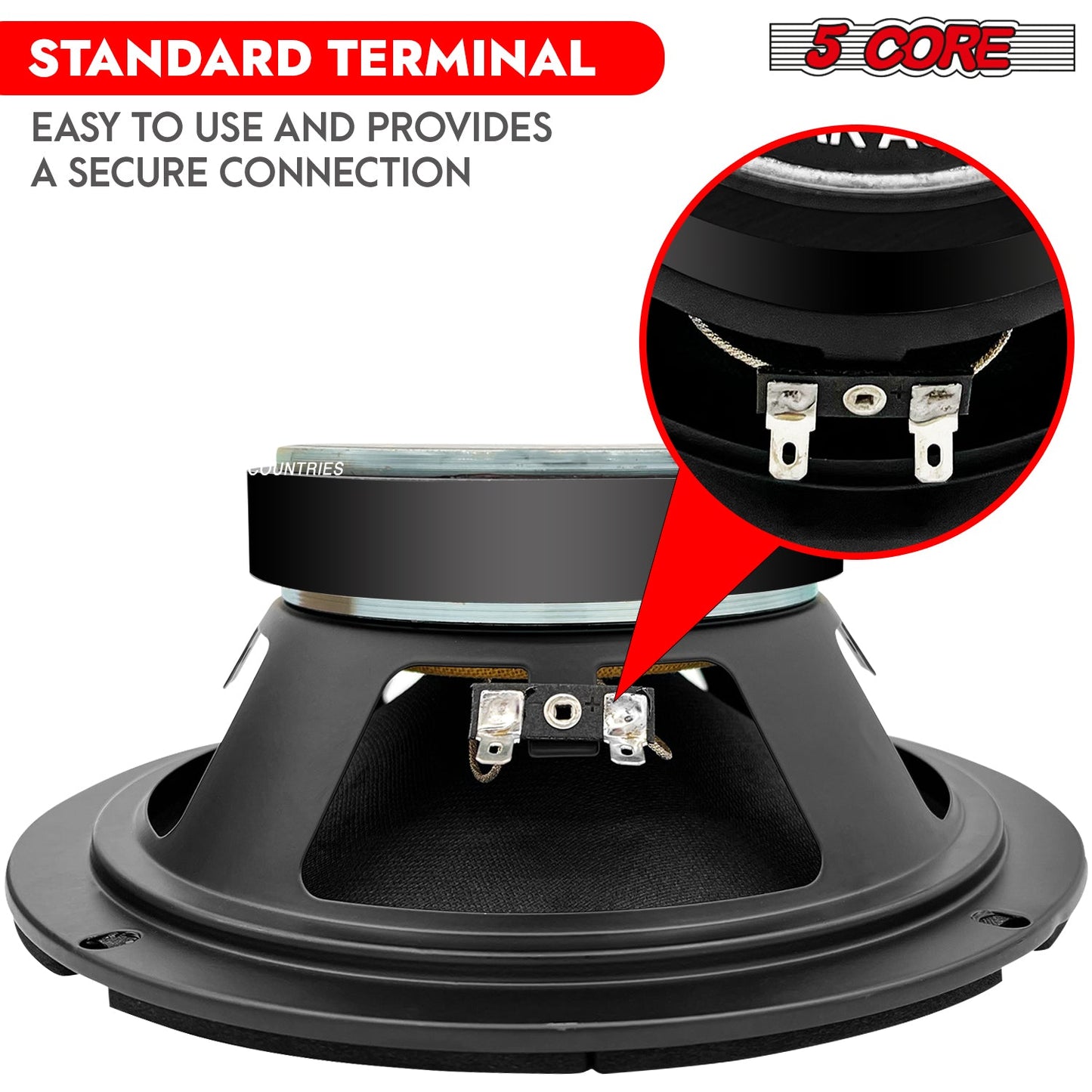 5Core 8 Inch Midrange Door Speaker 580W PMPO Subwoofer w Aluminum