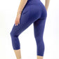 Seajoy Athletic High-Waisted Capri Leggings with Hip Pockets