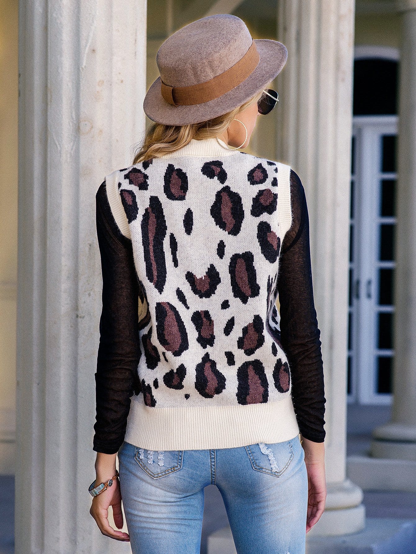 Leopard Print Sweater Vest