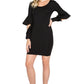 Jayla Dress - Mini body conscious dress with novelty cuffed bell