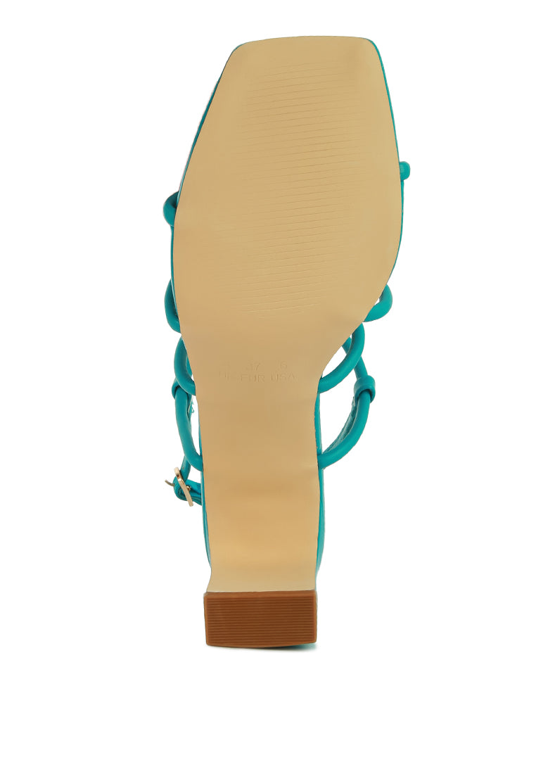 Kralor Knotted Strap Italian Block Heel Sandals