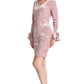 Kara Dress - Long sleeve crushed velvet v-neck dress adorned with bell