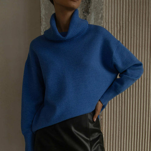 Turtleneck Sweater Loose Cashmere Casual Ladies Pullover - Walbiz.com