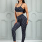 Charcoal Leopard Sports Bra and Legging Set