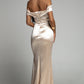 Apricot Satin Evening Dress