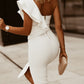 White One-shoulder Formal Dress