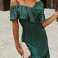 Green One-Shoulder Sequin Dress