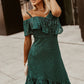 Green One-Shoulder Sequin Dress