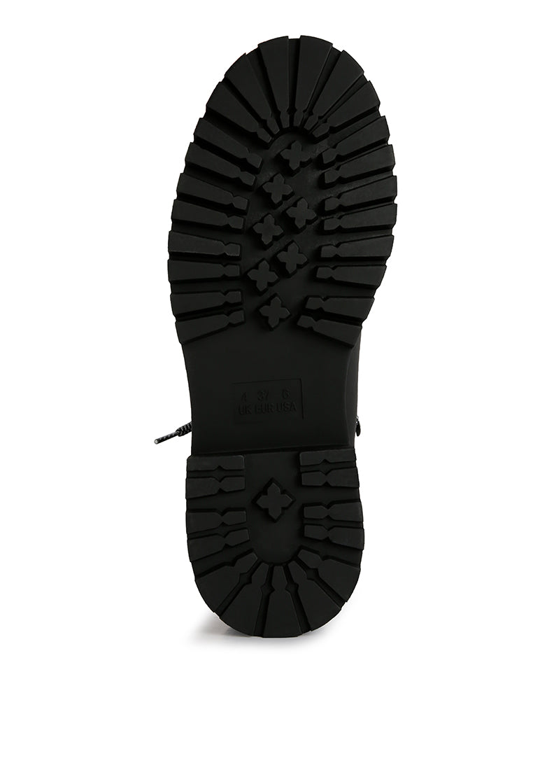 Goliath Lace Up Chunky Biker Boots