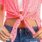 Crochet Tie-Front Cover-Up Top
