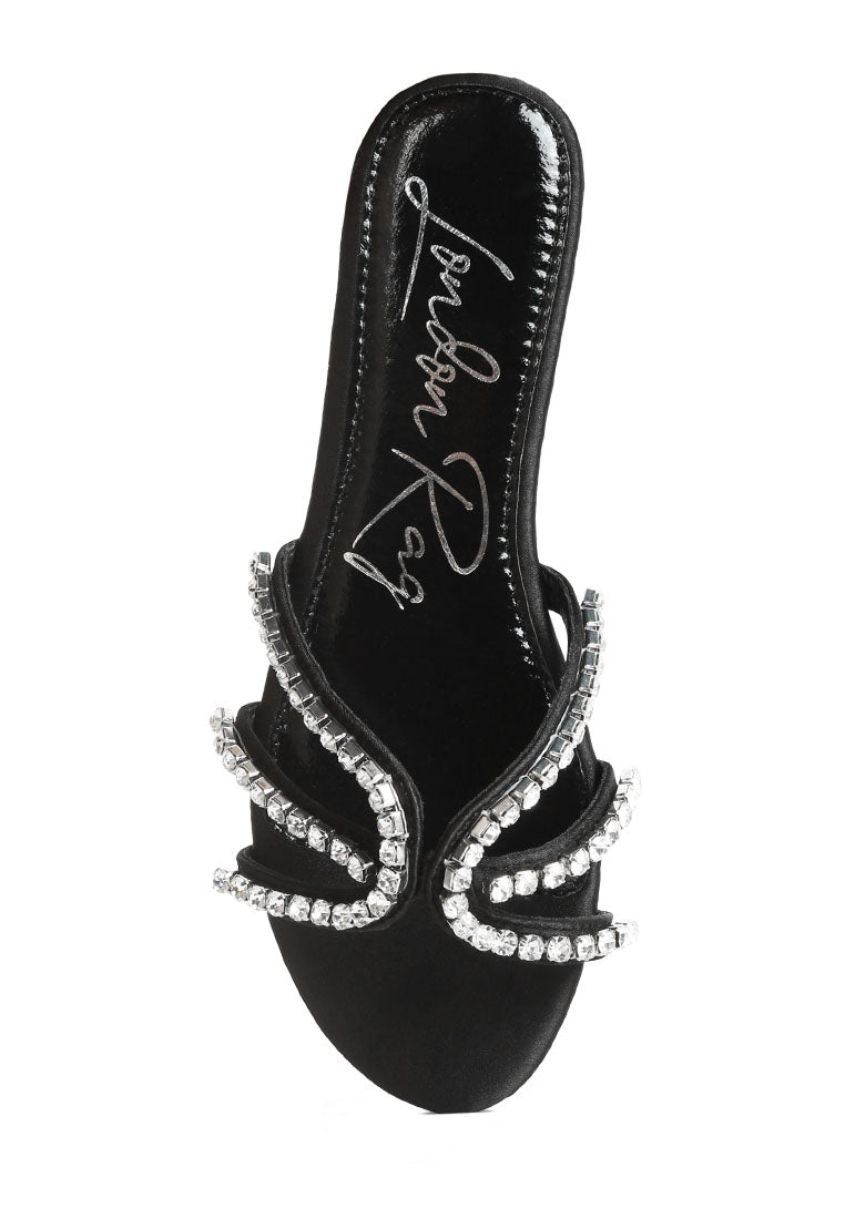 Mezzie Diamante Embellished Flat Sandals
