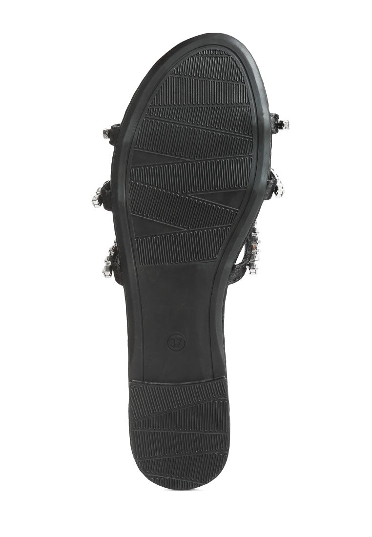 Mezzie Diamante Embellished Flat Sandals