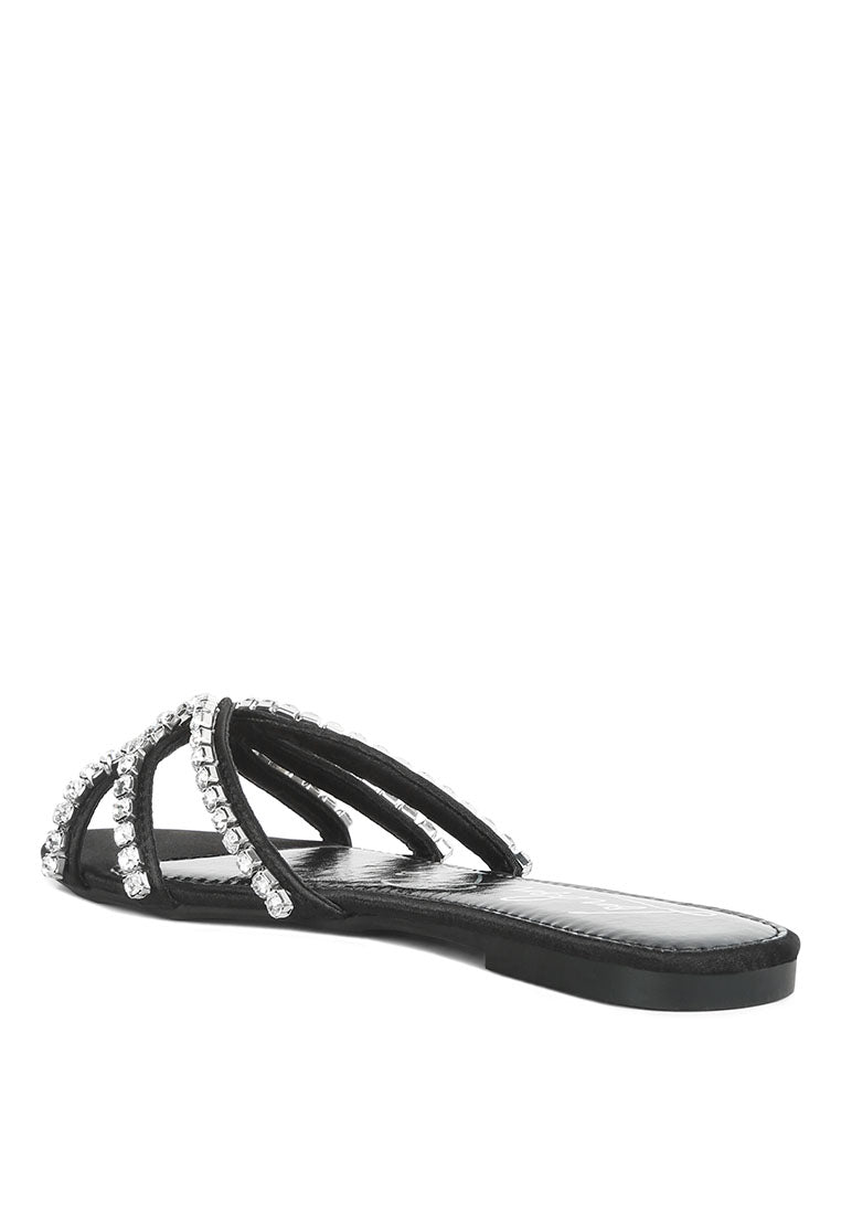 Mezzie Diamante Embellished Flat Sandals