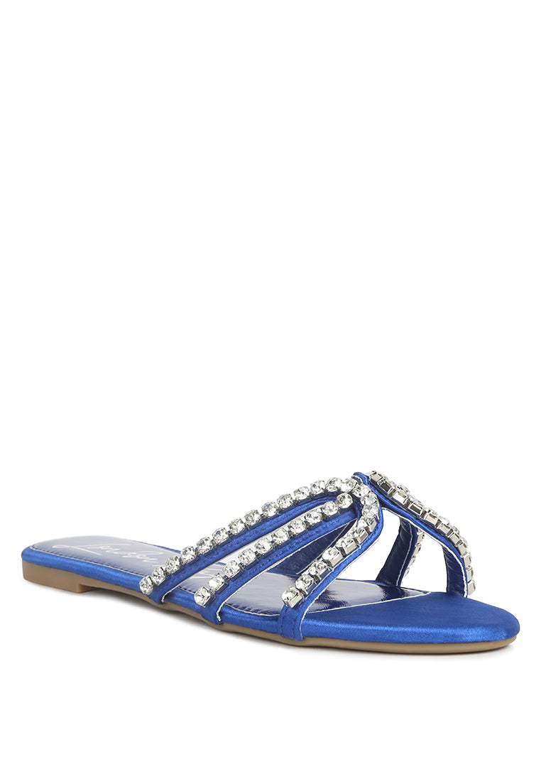 Mezzie Diamante Embellished Flat Sandals