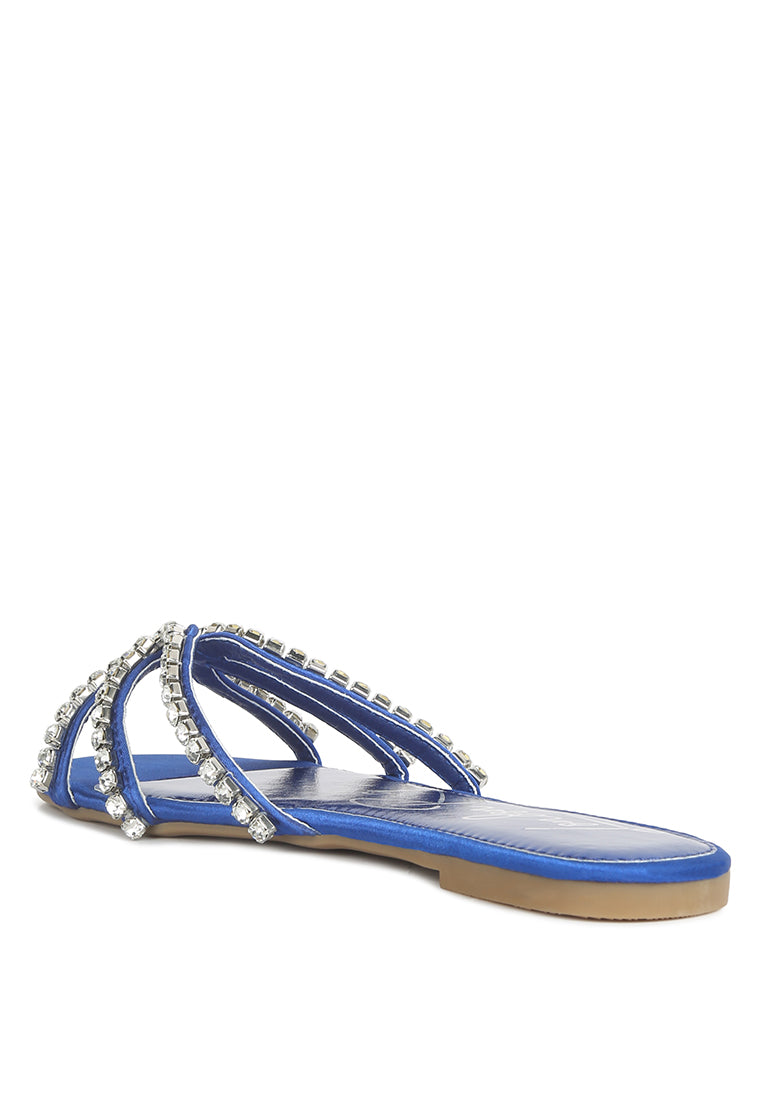 Mezzie Diamante Embellished Flat Sandals