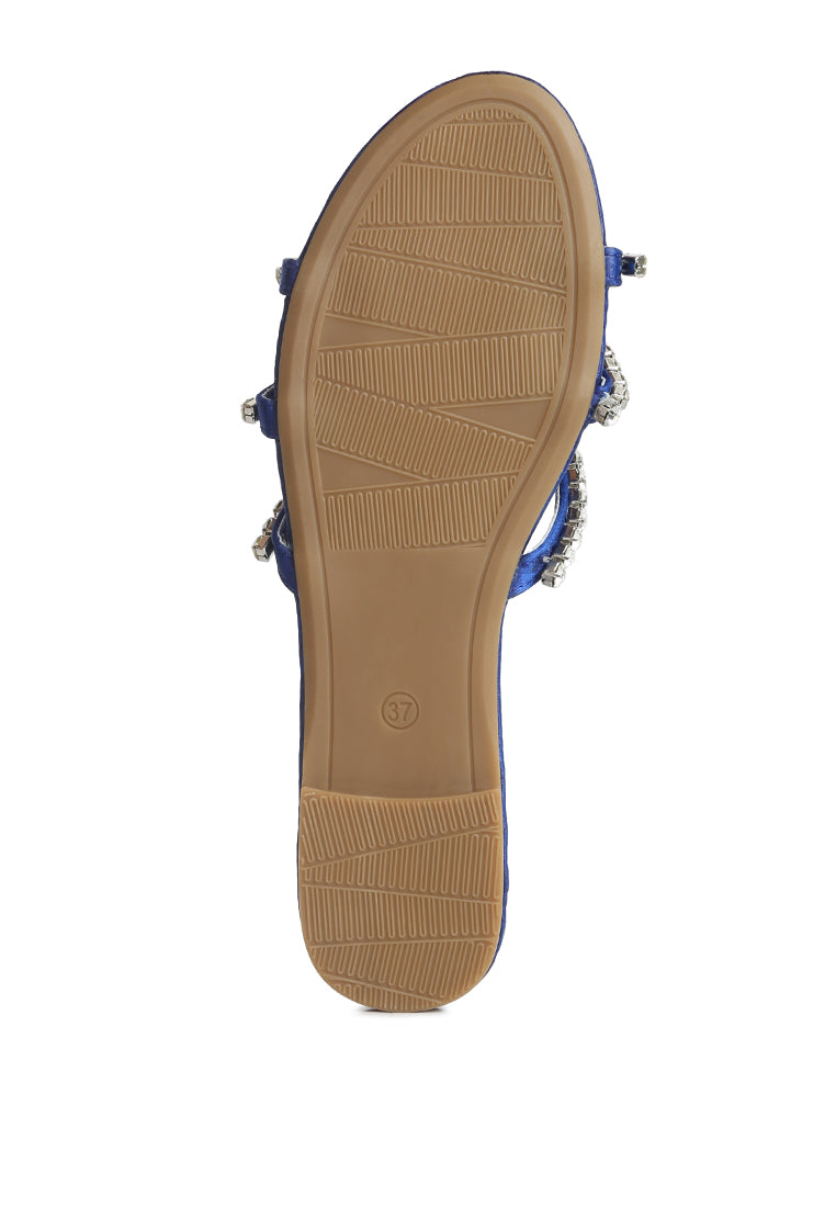 Mezzie Diamante Embellished Flat Sandals