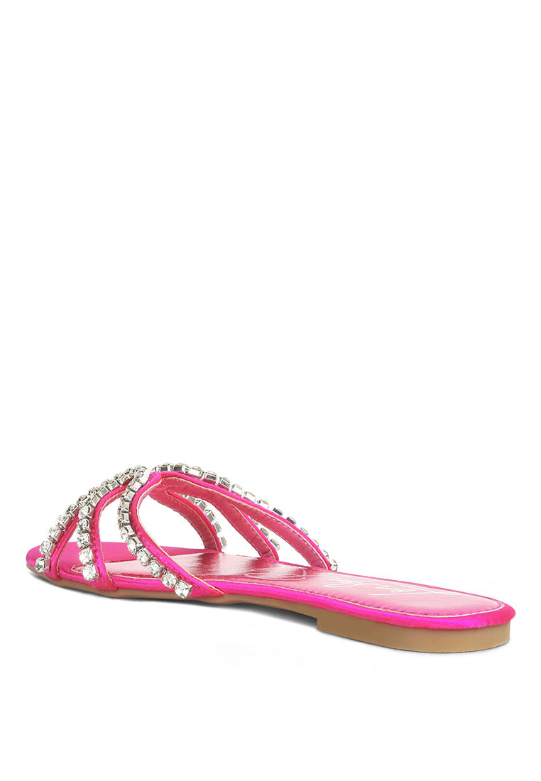 Mezzie Diamante Embellished Flat Sandals
