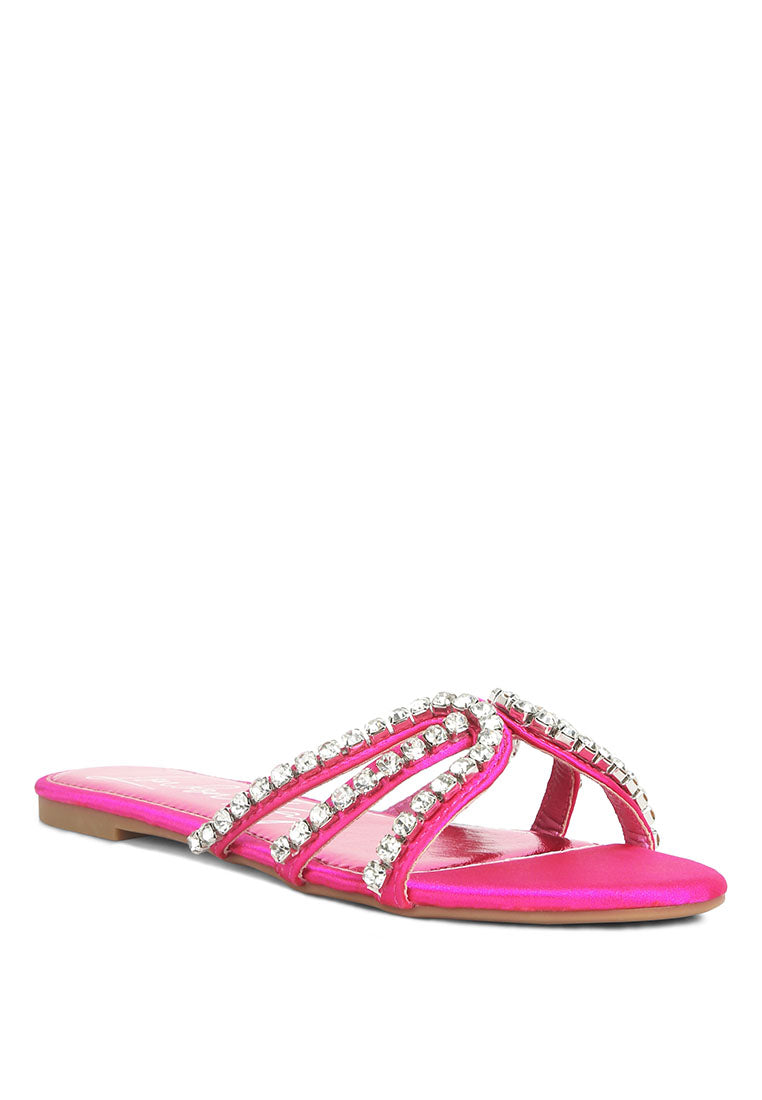 Mezzie Diamante Embellished Flat Sandals