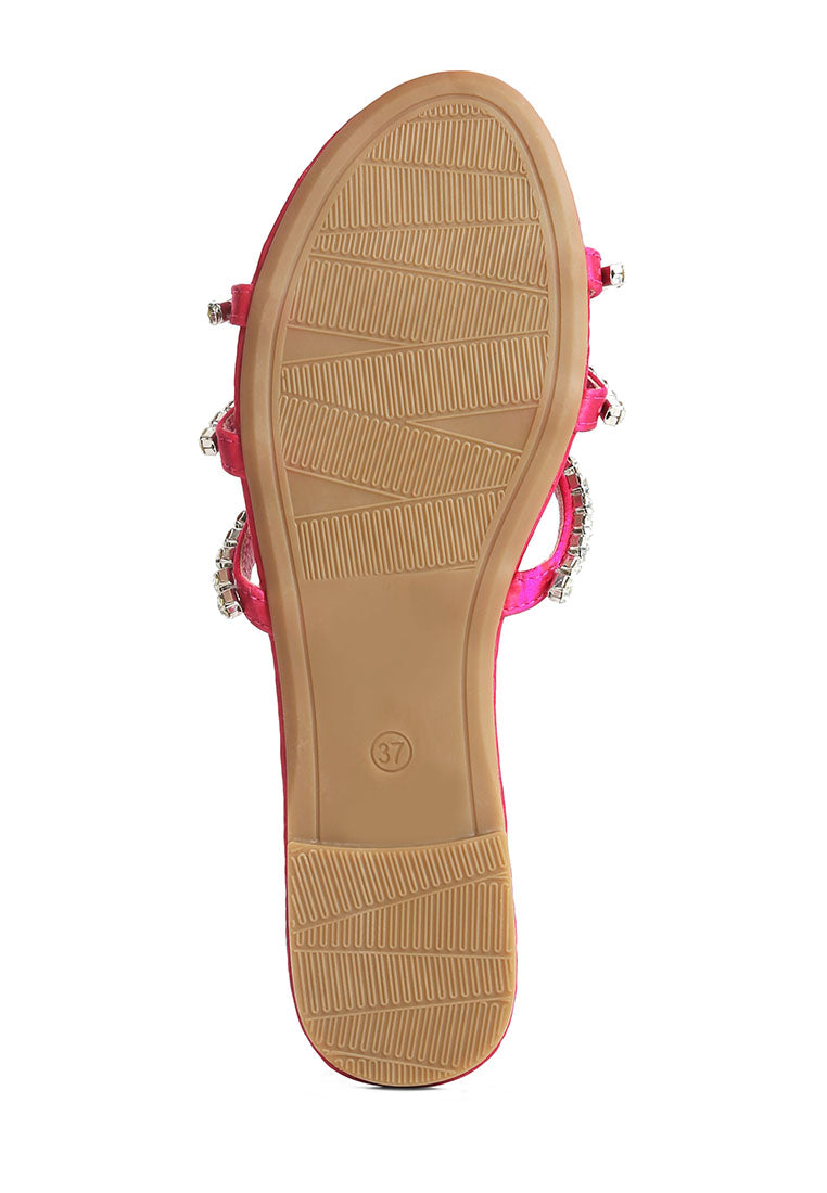 Mezzie Diamante Embellished Flat Sandals