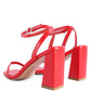 Mooncut Ankle Strap Block Heel Sandals