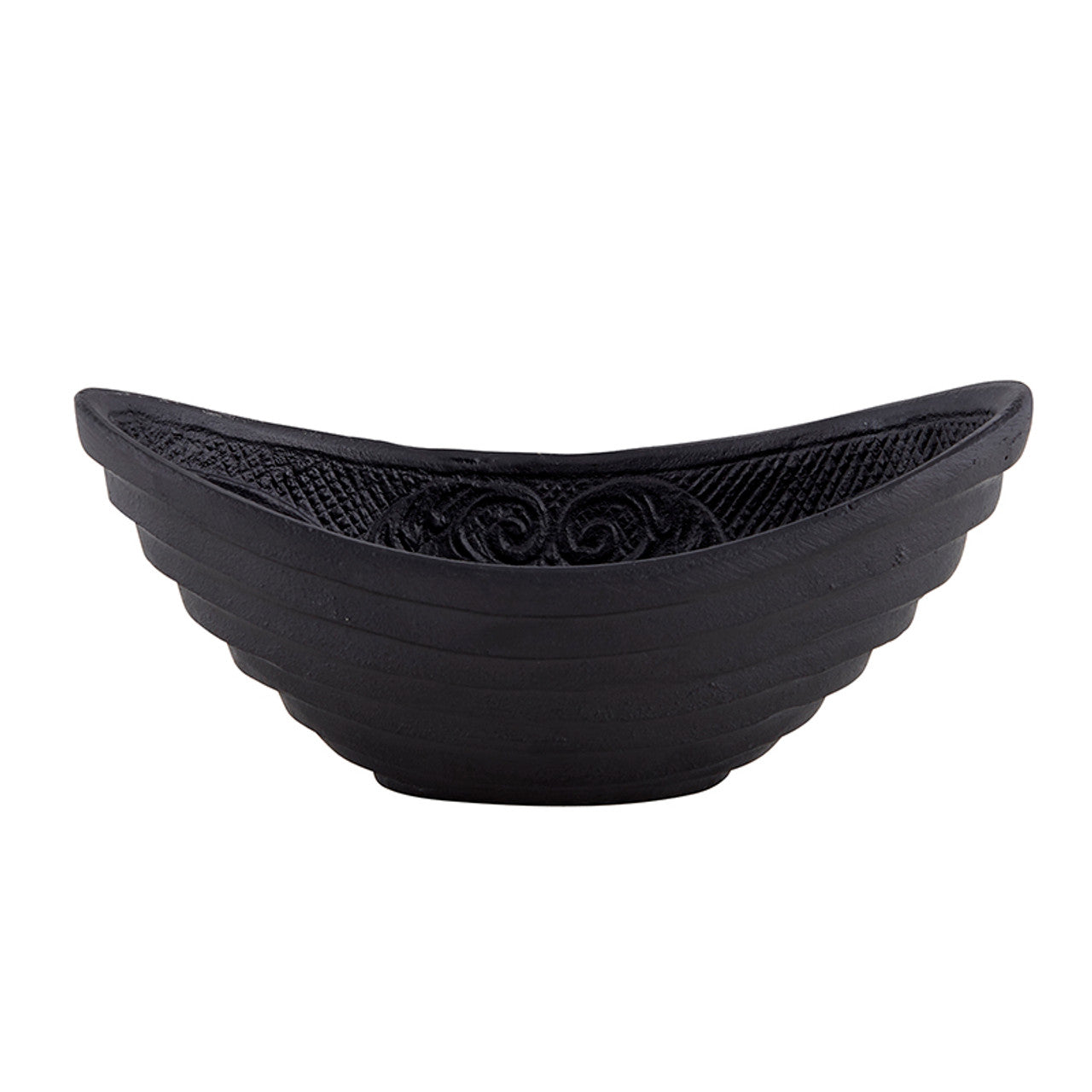 Gothic Cast Iron Oval Bowl | Black Versatile Serving Bowl | 6.5" x 3"