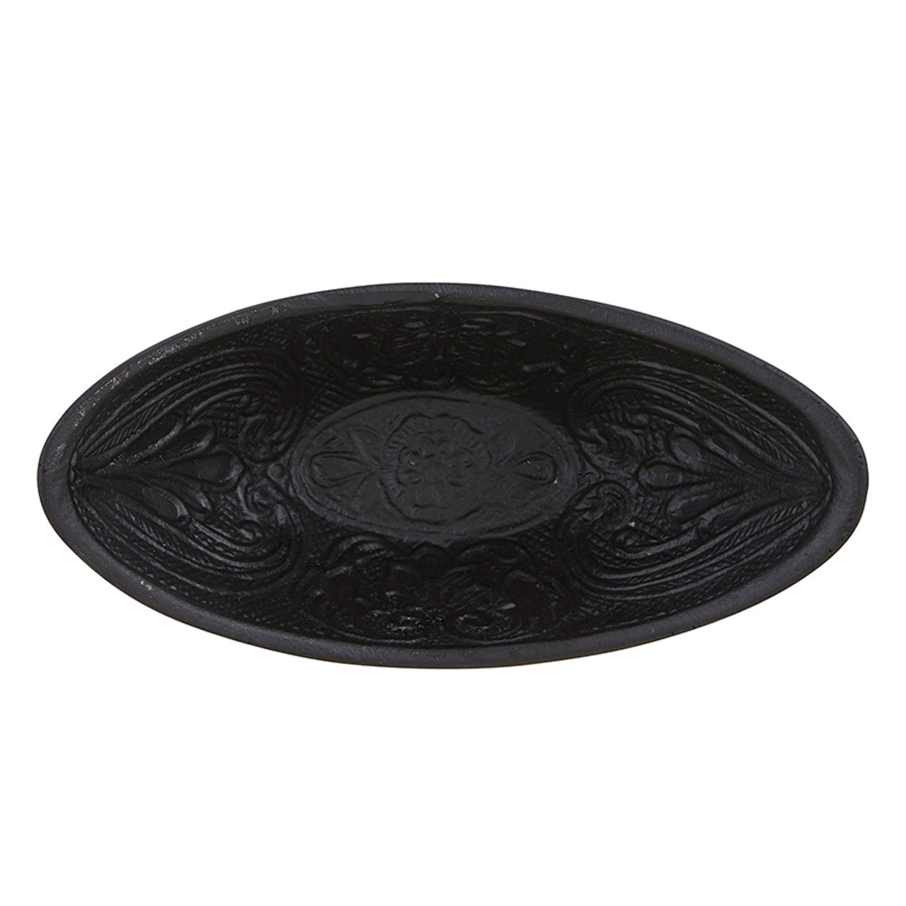 Gothic Cast Iron Oval Bowl | Black Versatile Serving Bowl | 6.5" x 3"