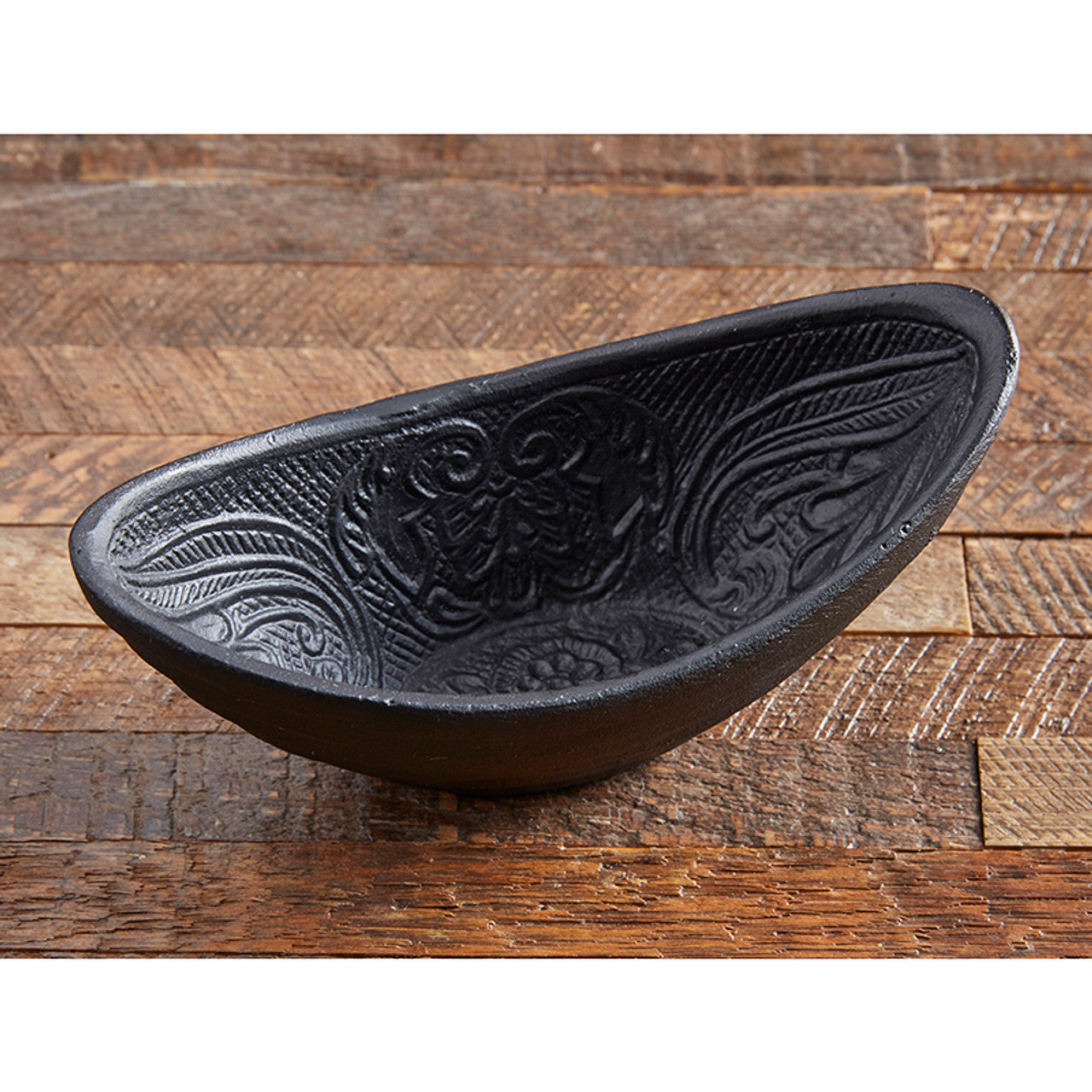 Gothic Cast Iron Oval Bowl | Black Versatile Serving Bowl | 6.5" x 3"