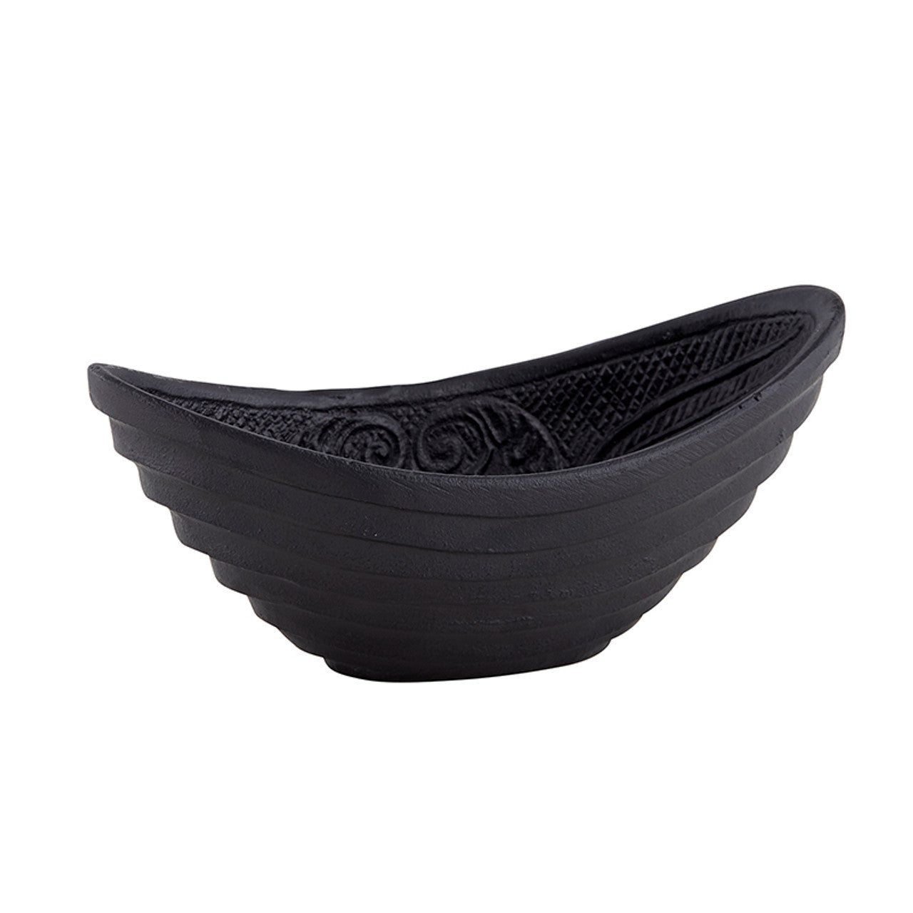 Gothic Cast Iron Oval Bowl | Black Versatile Serving Bowl | 6.5" x 3"