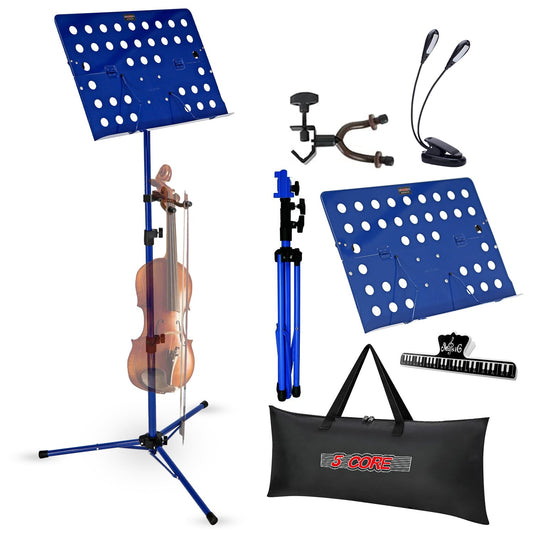 5Core Music Stand For Sheet Music Portable Tripod Adjustable Folding