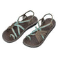 Markerandhands Handwoven Rope Flat Sandals For Women Tour Turquoise