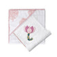 3 Pc Newborn Essential Set - Hooded Towel, Swaddle + Toy Rattle
