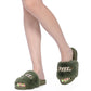 Chums Metal Chain Detail Fur Slides