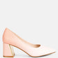 Harlow Metallic Accent Block Heel Pumps