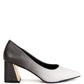 Harlow Metallic Accent Block Heel Pumps